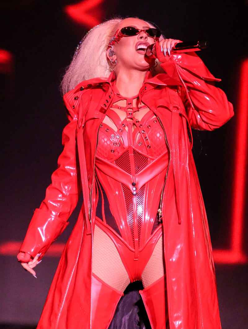 Christina Aguilera Outfit Changes at LA Pride Red