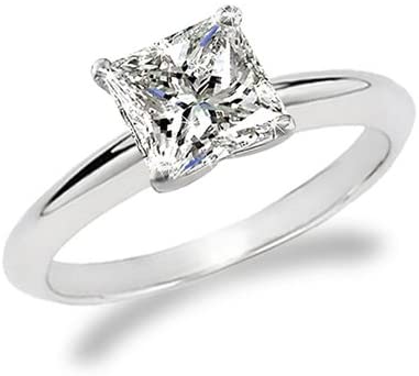 Houston Diamond District 1 Carat Princess Cut Diamond Solitaire Engagement Ring