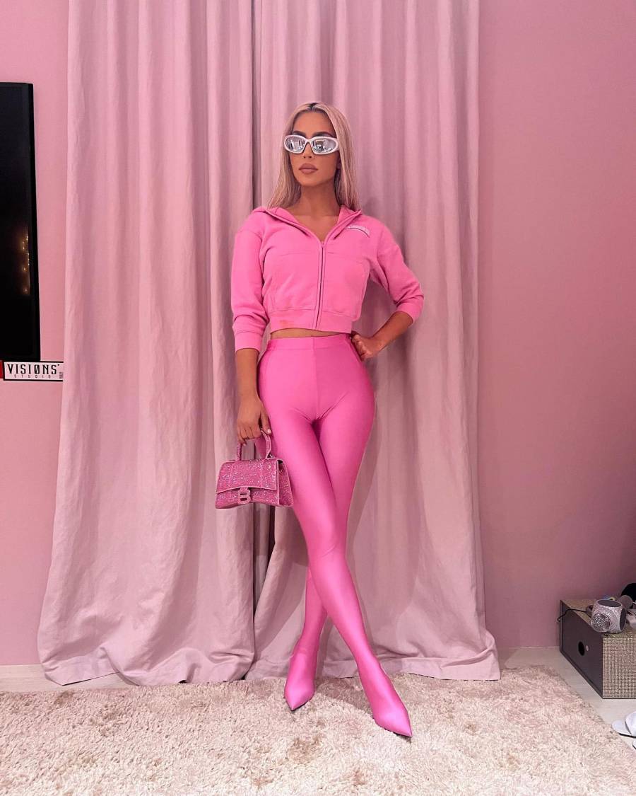 Kim Kardashian Shows Off Pink Balenciaga Look in Photos Taken by North West 3
