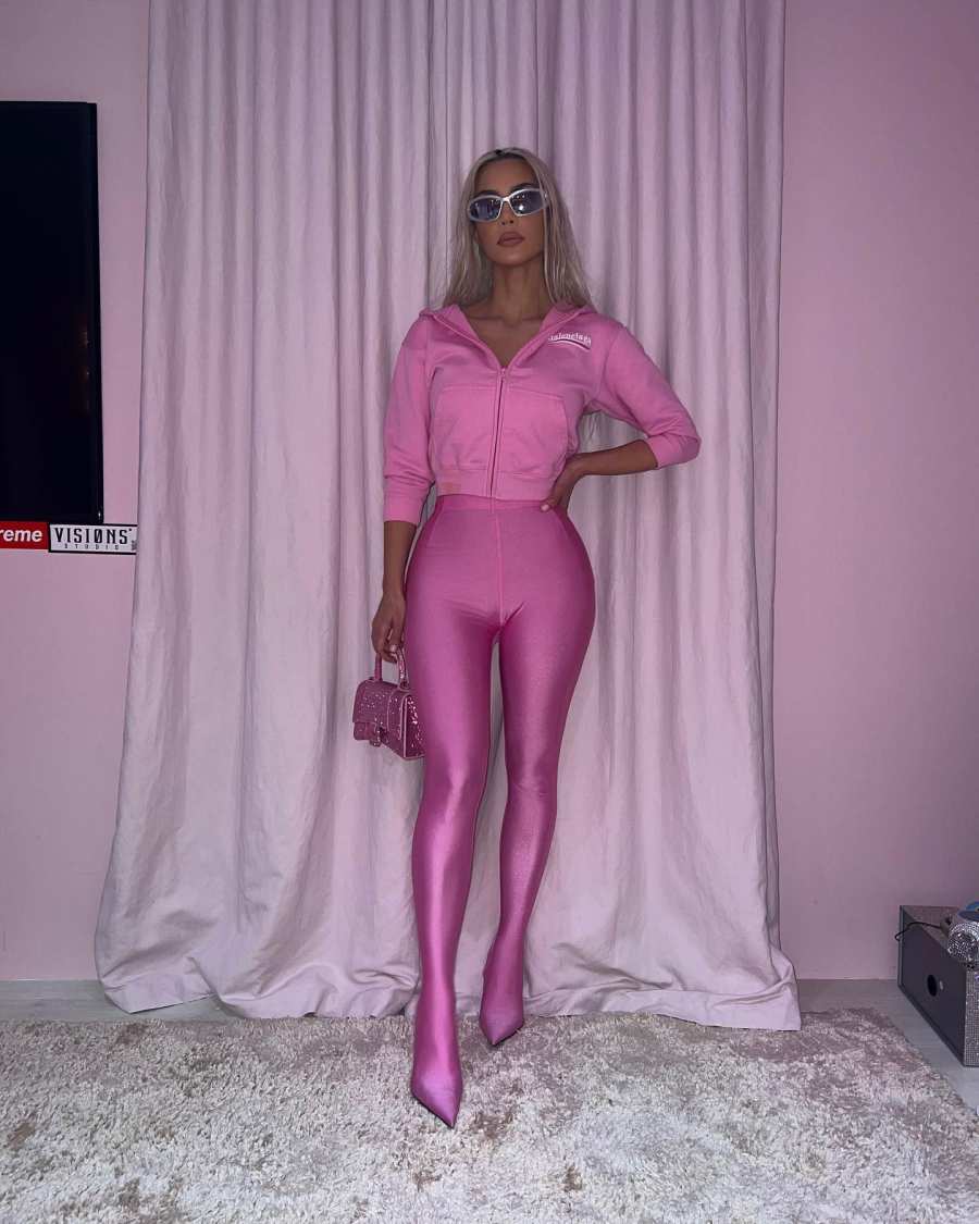 Kim Kardashian Shows Off Pink Balenciaga Look in Photos Taken by North West 5