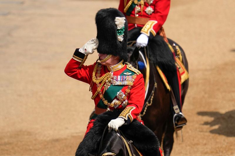 Prince Charles Prince William Receive Historic Trooping the Colour Salute 14