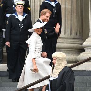 Prince Harry Meghan Markle Attend Thanksgiving Service for Queen's Jubilee