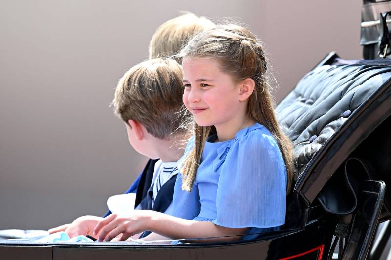 Princess Charlotte Prince Louis Prince George Kate Middleton Camilla Waving During Carriage Ride Trooping The Colour 3