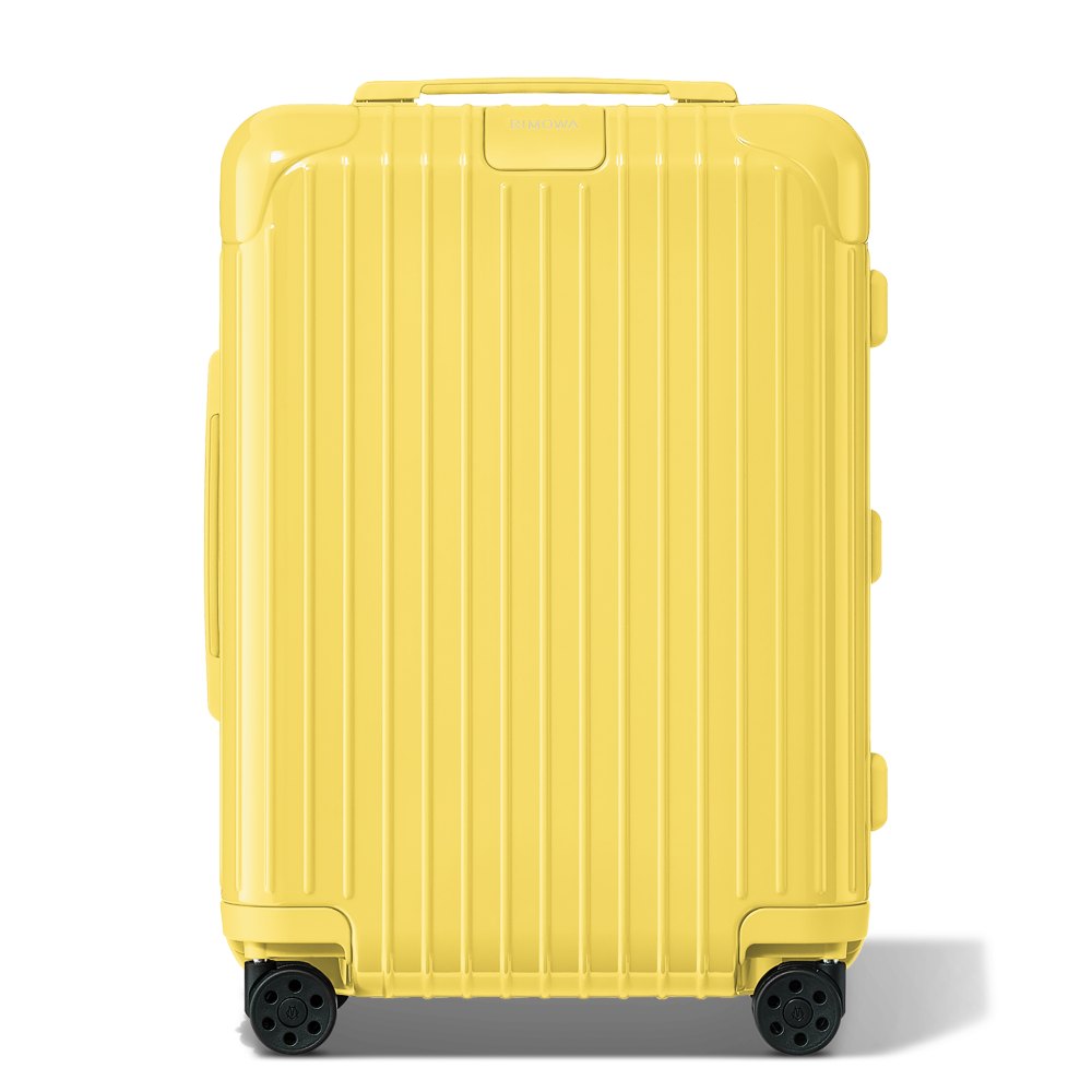 yellow carry-on suitcase