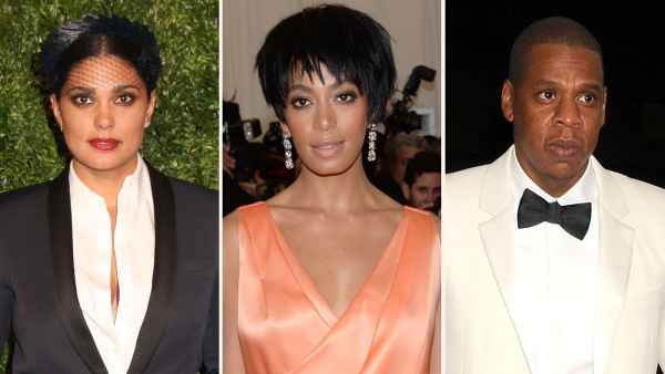 Solange Knowles Yelled at Rachel Roy Before Jay Z Fight at Met Gala After Party 2014 peach gown