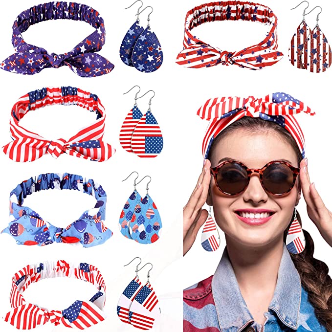 WILLBOND Patriotic American Flag Accessories Set of 10