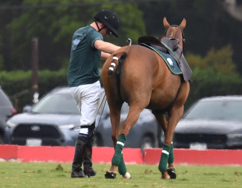 Yikes Prince Harry Falls Off His Horse During Polo Match Pics