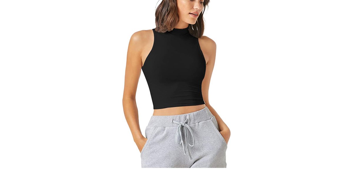 This High-Neck Crop Top Is the Perfect Elevated Basic to Pair With Any Summer Outfit.jpg