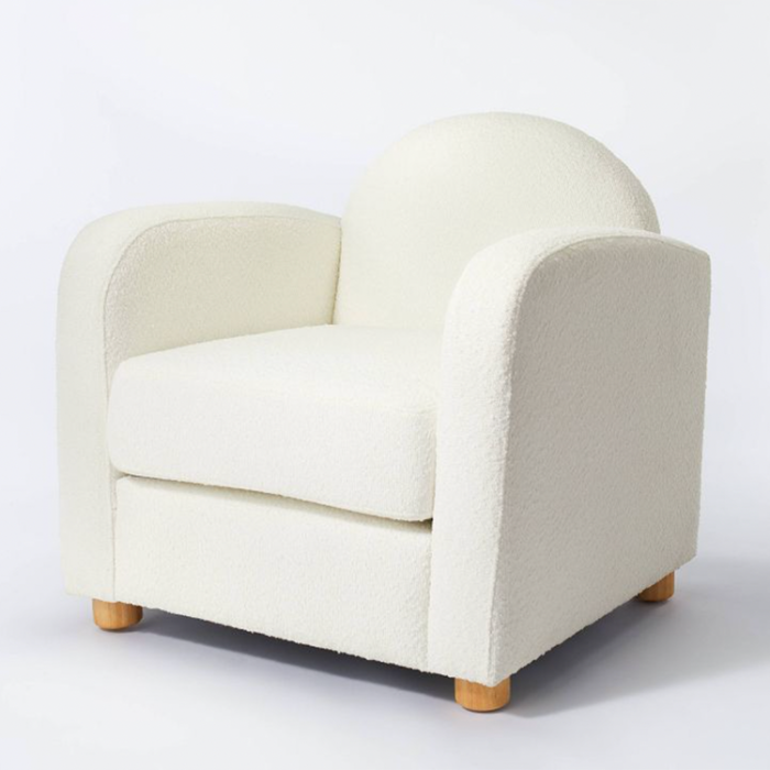 cream boucle chair
