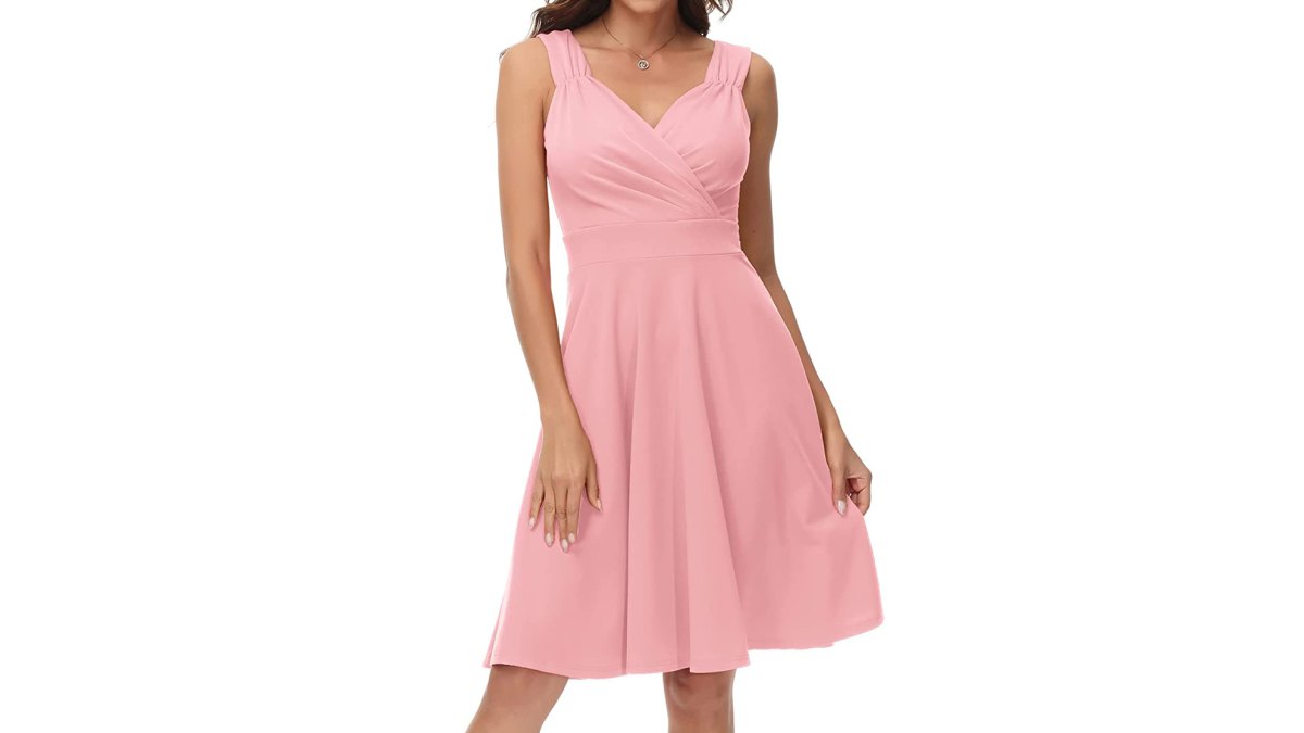 pink wedding guest dress