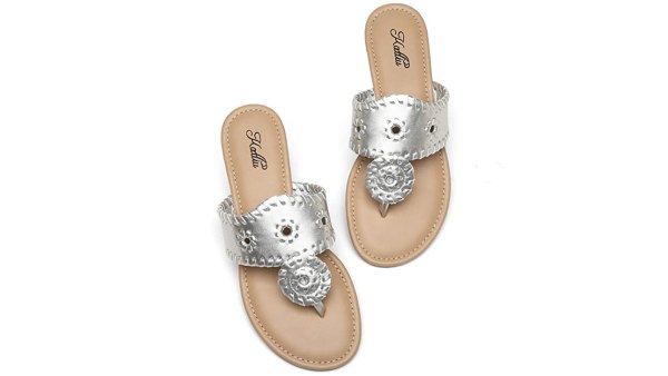 silver metallic sandals