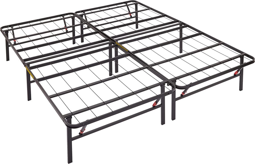 Amazon Basics Foldable 14-Inch Black Metal Platform Bed Frame
