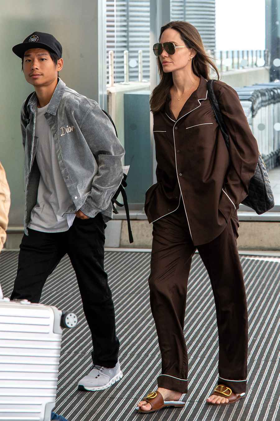 Angelina Jolie Wears Valentino PJs to the Airport 2