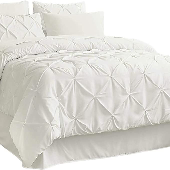 Bedsure Cream Queen Comforter Set