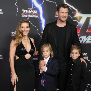 Chris Hemsworth and Elsa Pataky with their kids