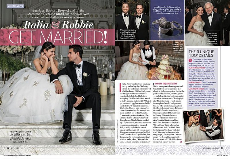 Inside Italia Ricci and Robbie Amell’s Traditional Italian Wedding usweekly spread