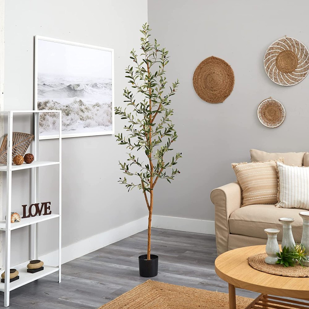 Nearly Natural 82” Olive Artificial Silk Tree