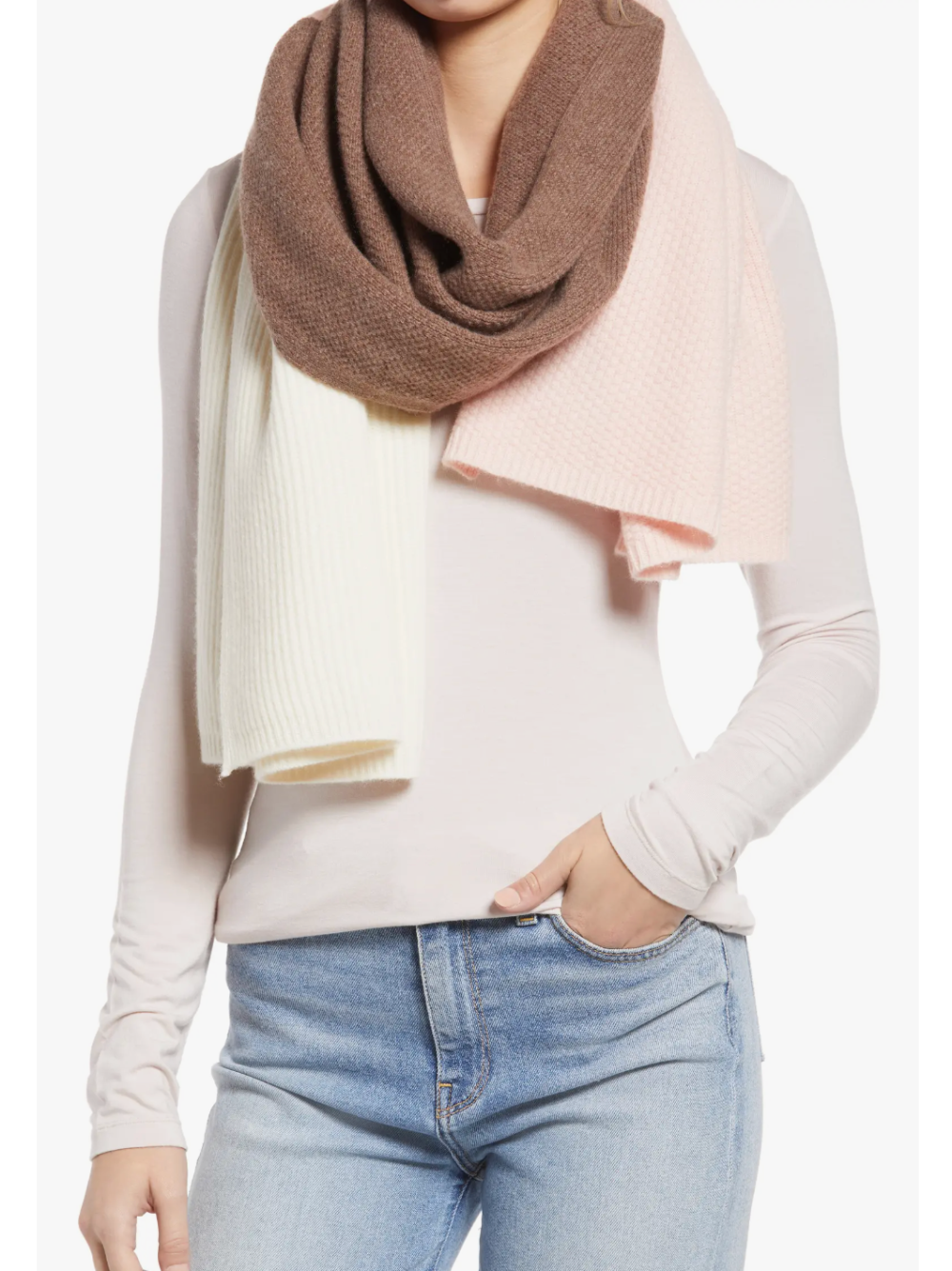 Nordstrom Wool & Cashmere Colorblock Scarf