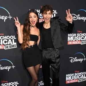 Olivia Rodrigo and Joshua Bassett Reunite for HSMTMTS Season 3 Premiere High School Musical The Musical The Series Red Carpet 3