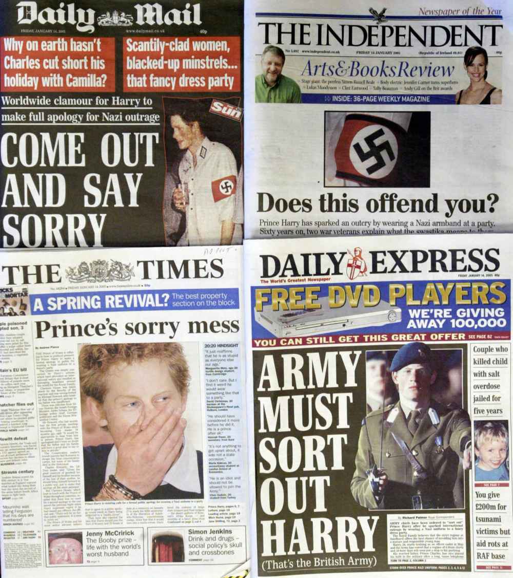 Prince Harry’s Nude Photo Scandal: His 5 Most Outrageous Moments nazi costume
