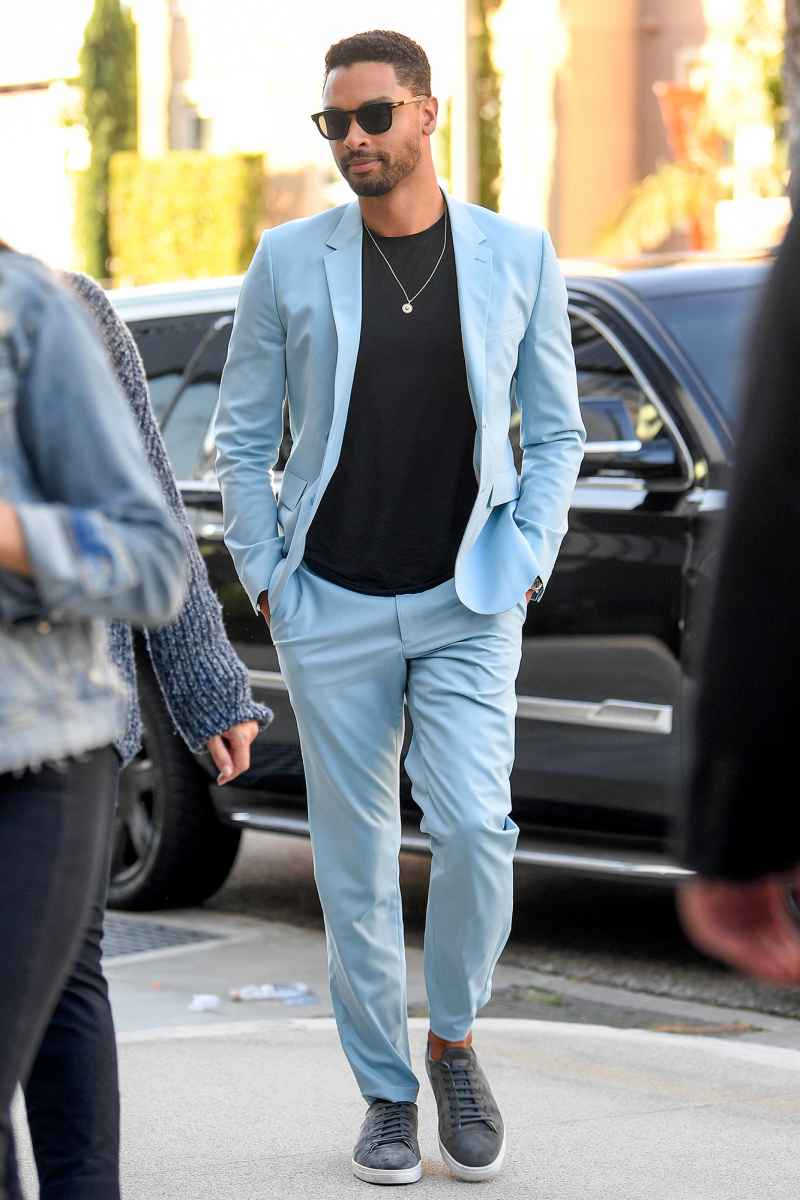 Regé-Jean Page arrives at a Q&A for The Gray Man