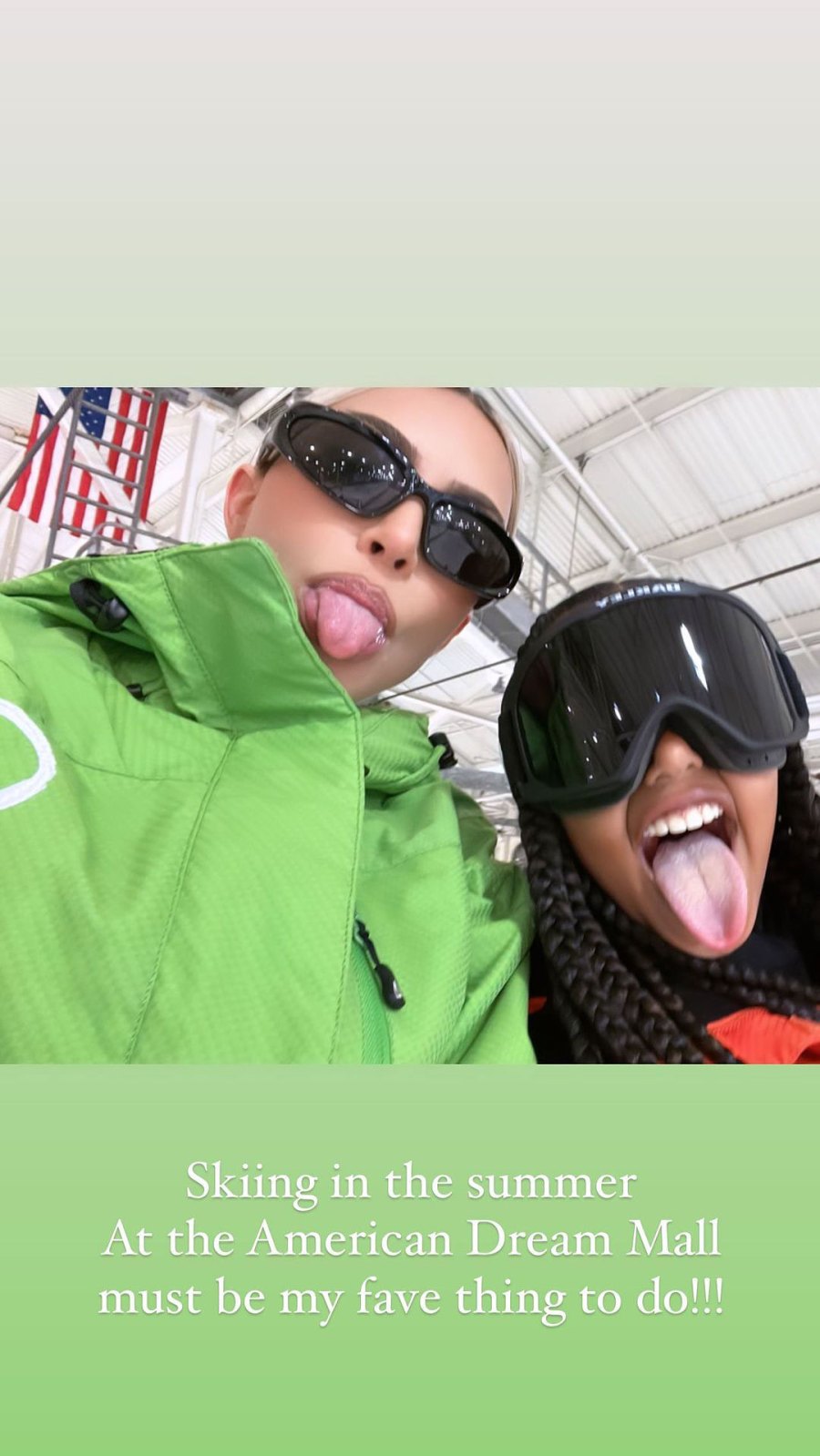 Roller Coasters Skiing Inside Kim Kardashian’s Trip to American Dream Mall With Daughters North and Chicago