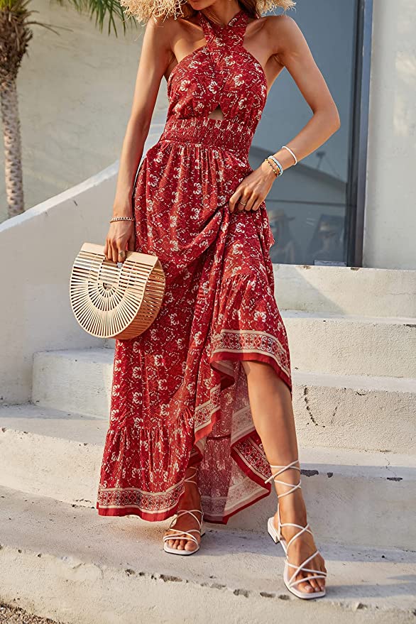 Zesica Halter Maxi Dress Can Flatter You in All the Right Places
