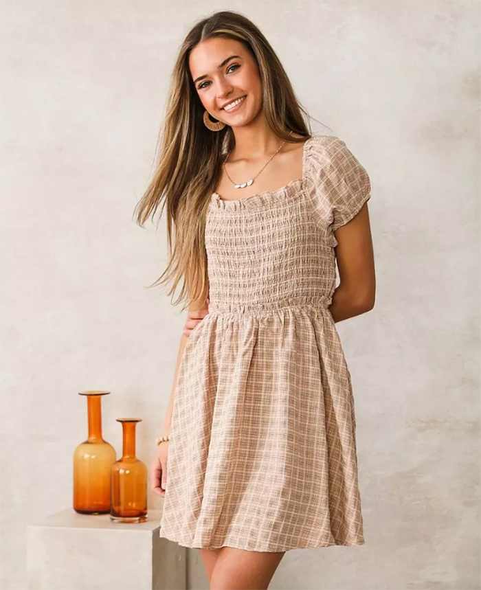 Buckle-late-summer-plaid-dress