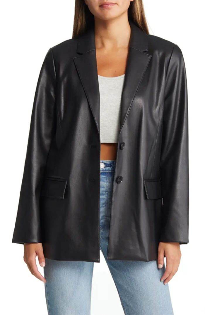 Nordstrom-Aniversary-Sale-zara-style-faux-leather-blazer