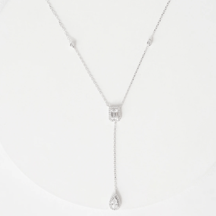 silver drop necklace