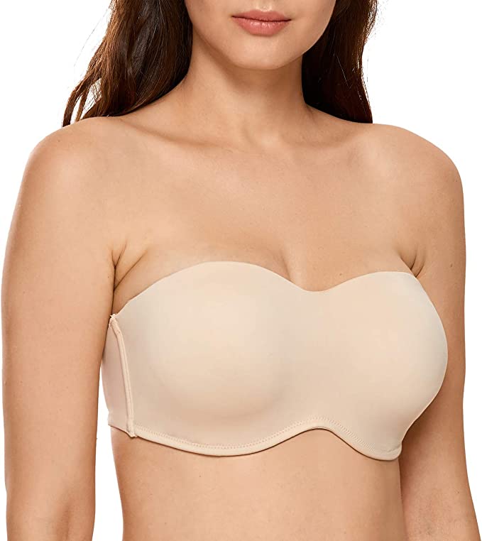 YWDJ Strapless Bras for Women Large Bust Women Bra Tube Top Has A Chest Pad  To Prevent It From Leaking Blue XXXL 