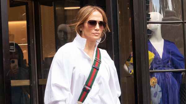 Jennifer Lopez Nails Off-Duty Style in an Oversized Button Up and Denim Shorts