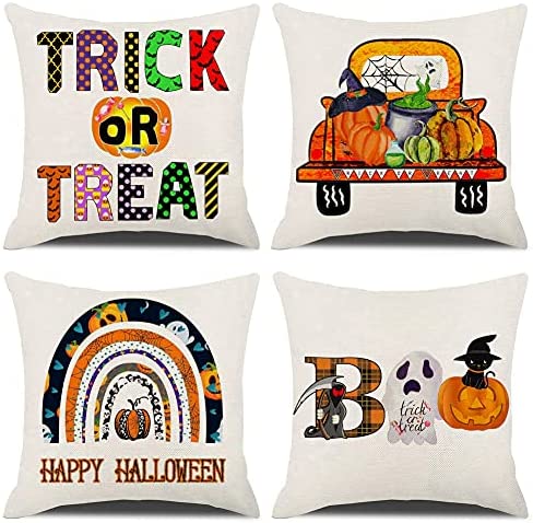 KACOPOL Halloween Trick or Treat Pillow Covers