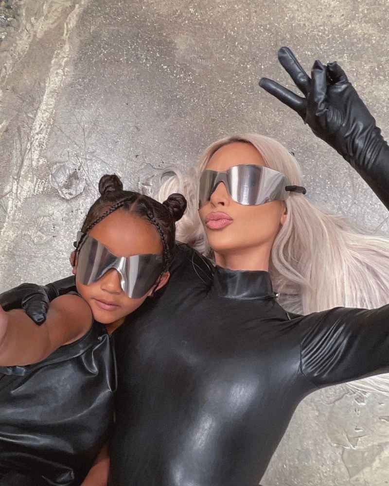 Kim Kardashian Daughters North Chicago West Model Leather Outfits and Yeezy Shades