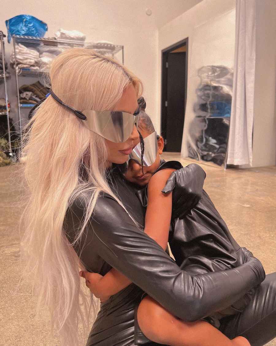 Kim Kardashian Daughters North Chicago West Model Leather Outfits and Yeezy Shades