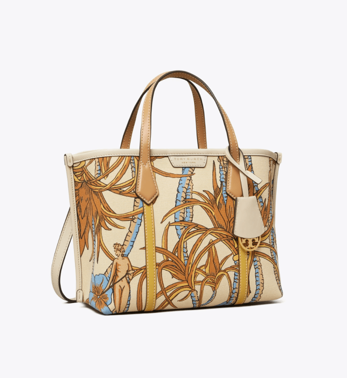 Perry Printed Canvas Small Three-Compartment Tote