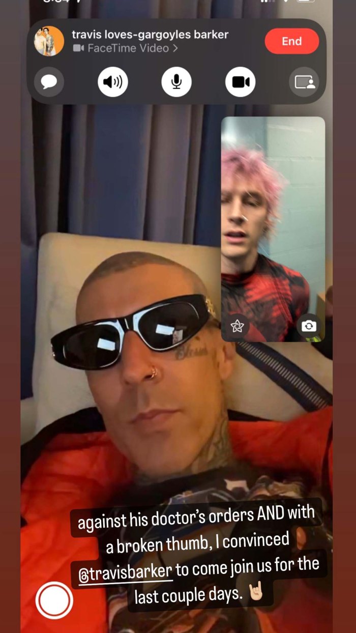 Travis joins MGK tour 'against doctor's orders' after hospitalization