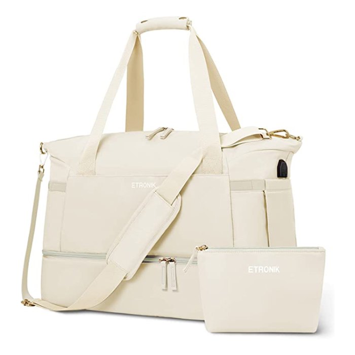 ivory travel tote