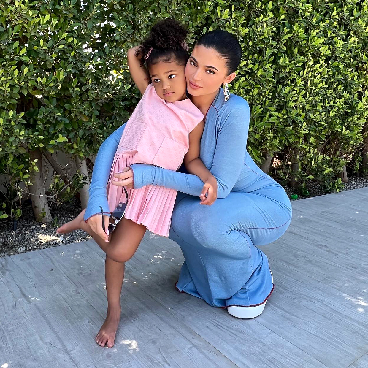 Kylie Jenner and Stormi Get Matching Jeweled Manicures