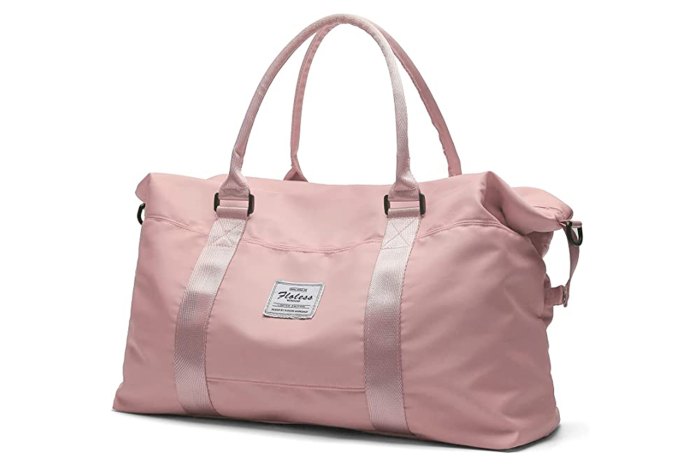 pink duffel bag