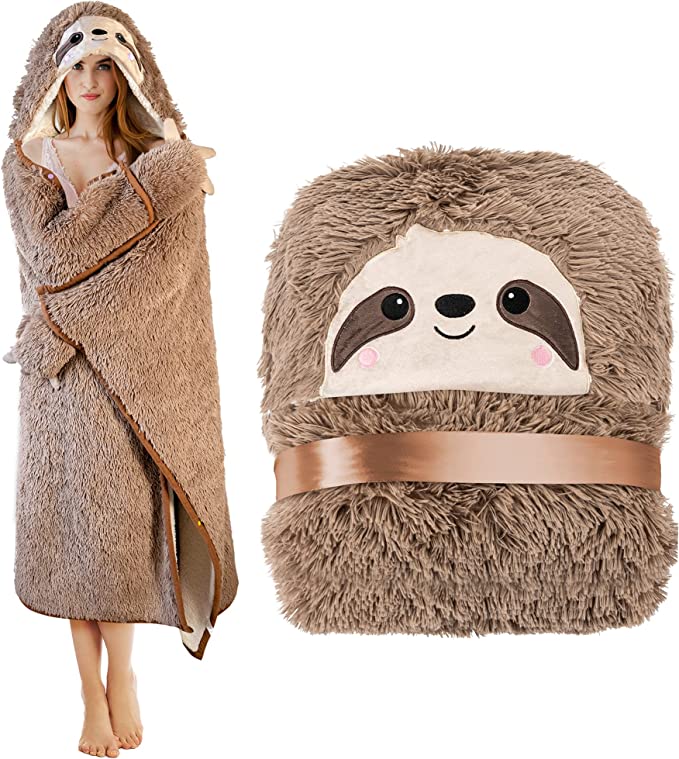 sloth hooded blanket