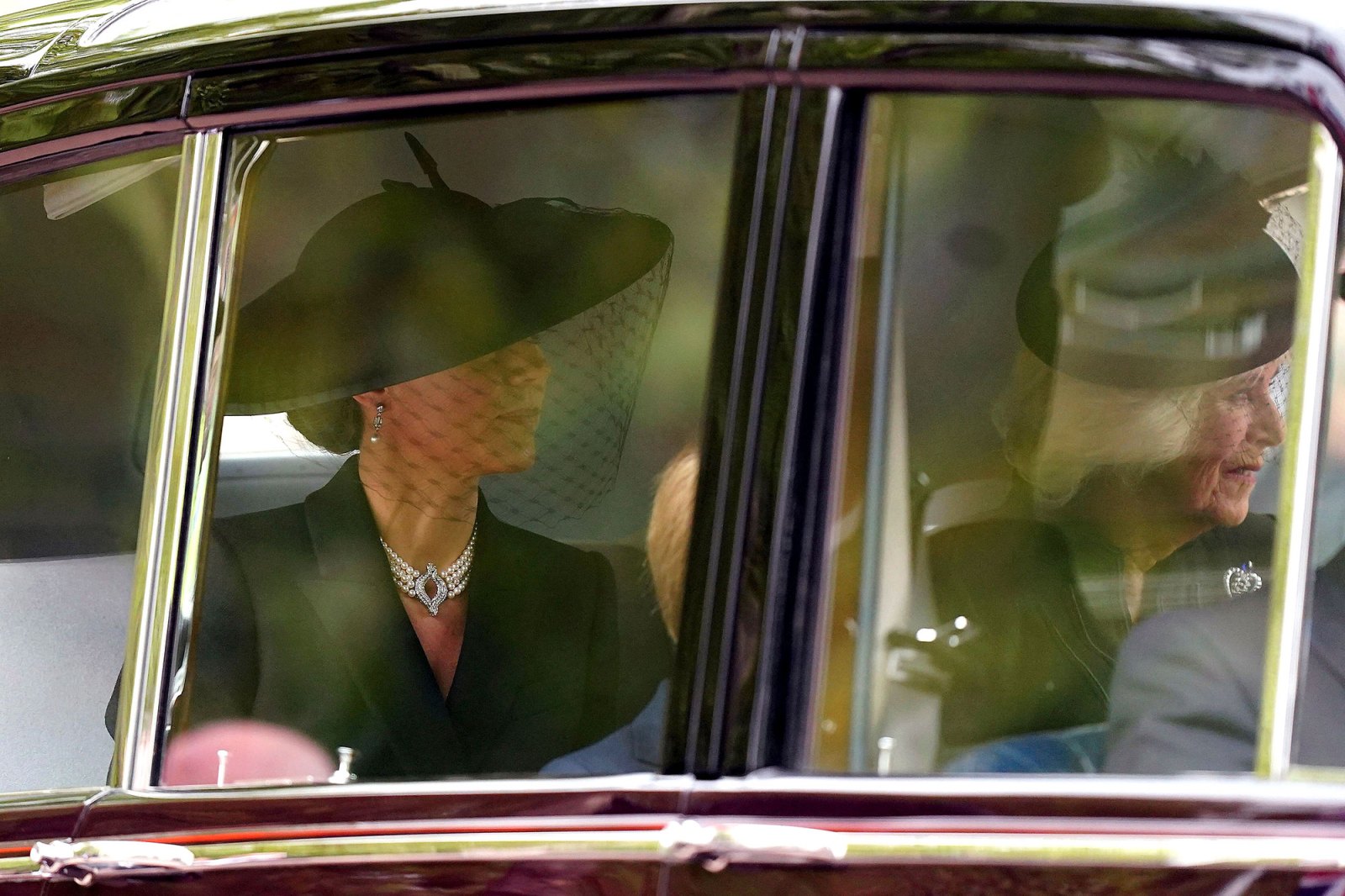 Camilla and Kate Wear Veils to Funeral