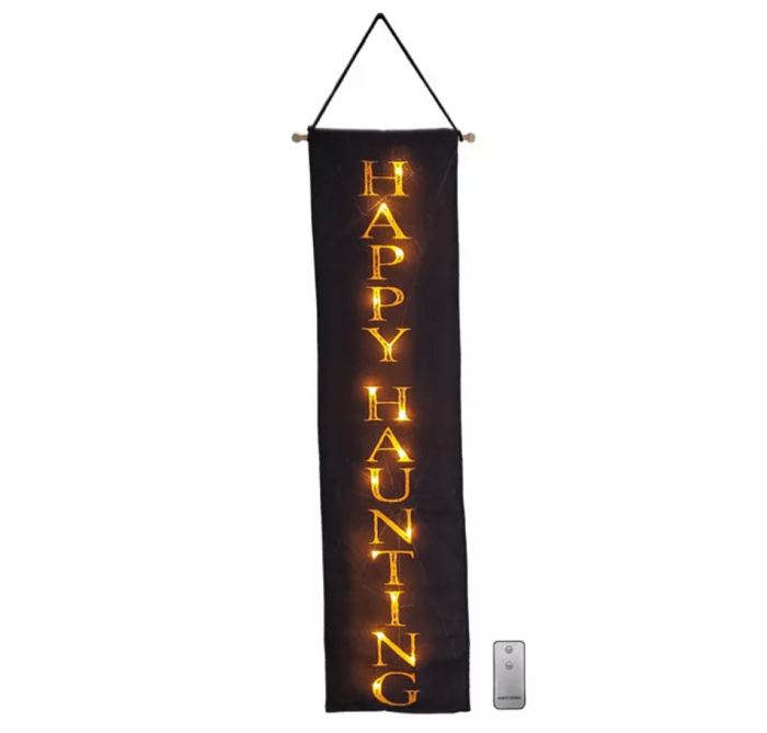 JH Specialties Lighted Happy Haunting Wall Banner
