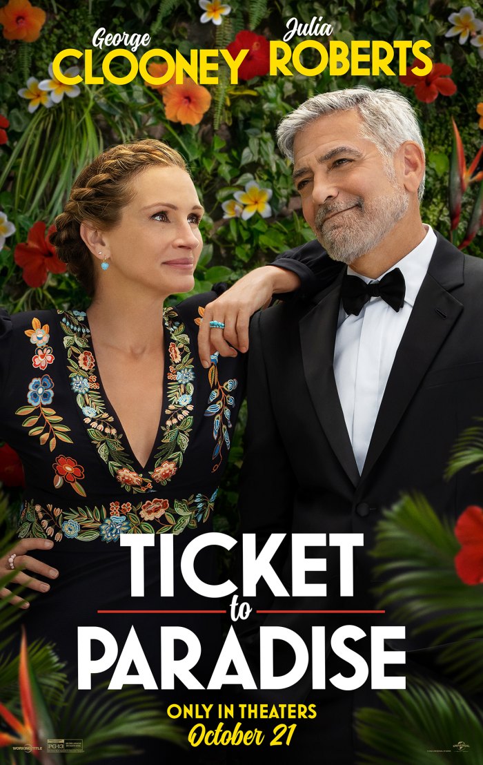 Julia Roberts George Clooney Ticket to Paradise Poster One Sheet