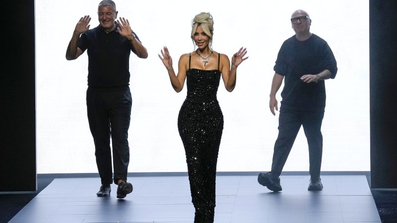 Kim Kardashian Bows With Dolce & Gabbana After Fashion Show Collab: Photos