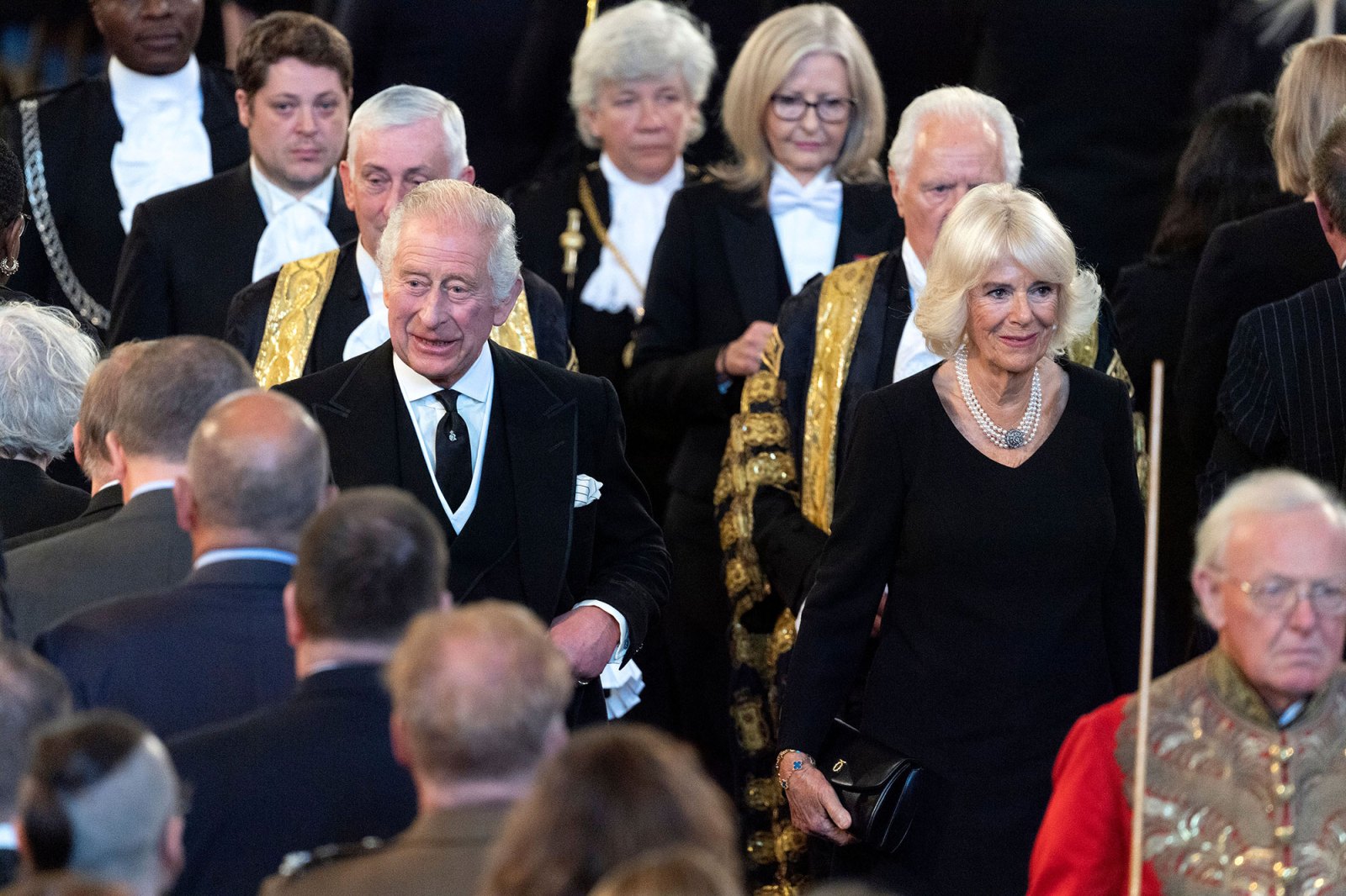 King Charles III and Camilla Queen Consort Sit on the Throne for the 1st Time During Parliament Address 5