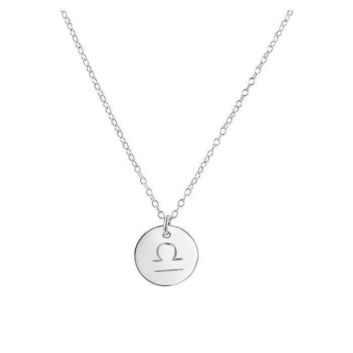 Libra Zodiac Necklace Silver