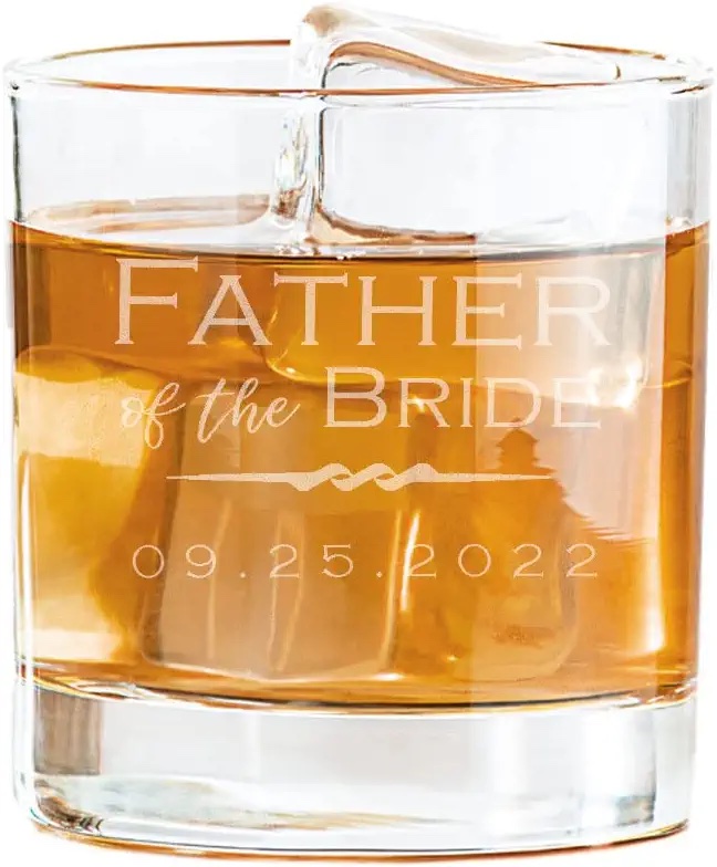 Lifetime Creations Personalized Father of the Bride Whiskey Glass