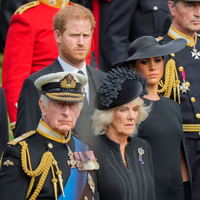 Prince Harry and Meghan Markle at queen's funeral