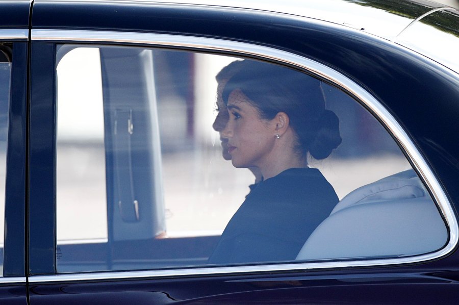 Meghan Markle Rides With Countess Sophie During Procession for Queen Elizabeth II